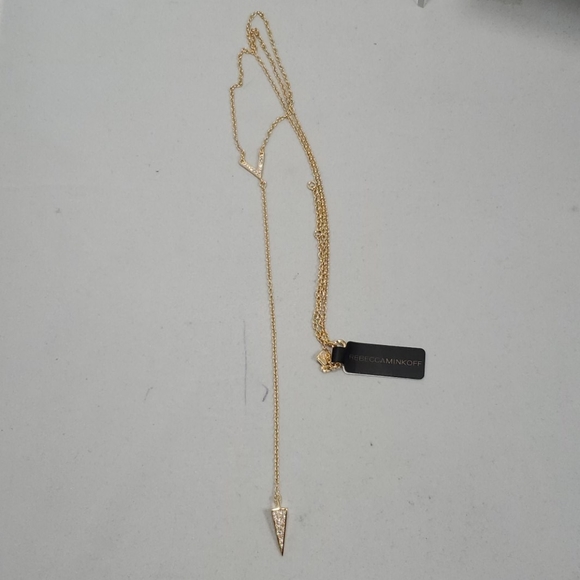 Rebecca Minkoff Crystal Cone Y Necklace (Gold Toned/Crystal) - Picture 7 of 8